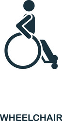 Wheelchair icon line style design ui vector