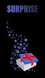 Christmas surprise gift present box festive vector