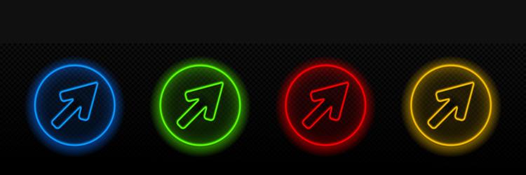 Click cursor mouse neon icon computer vector