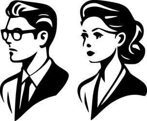 couples - black and white vector