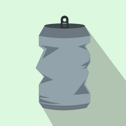 Crumpled aluminum cans icon flat style vector