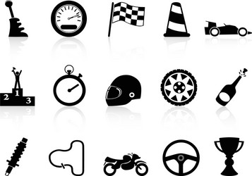 Motor race icons set vector