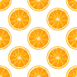 seamless pattern of orange slice citrus background vector image