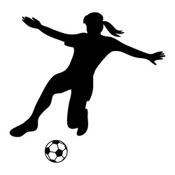 Soccer Player Silhouette Shooting Vector Image