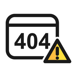 404 error line icon on browser internet vector image