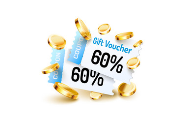 coupon special voucher 60 percentage check banner vector