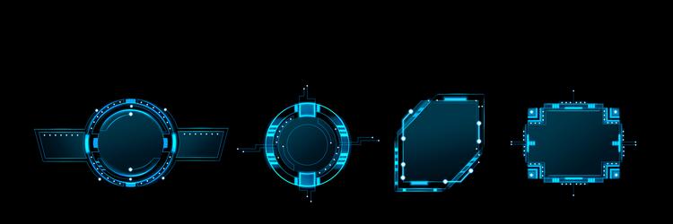 hud ui game frame tech interface screen element vector image