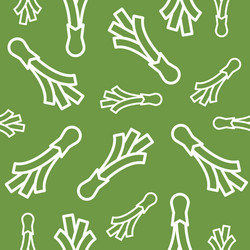 spring onion line seamless pattern on green vector