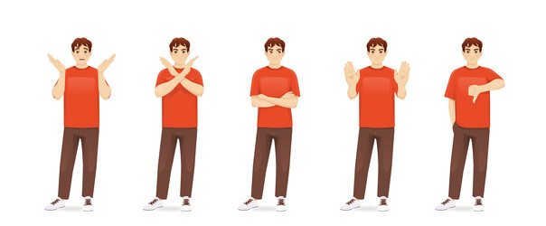 yong man negative emotions vector image