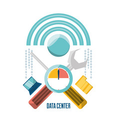 data center connection tools with computer vector image