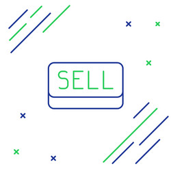 line sell button icon isolated on white background vector image