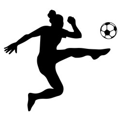 Soccer Player Silhouette Shooting Vector Image