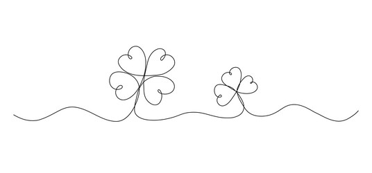 two clovers one line drawing symbol icon Vector Image