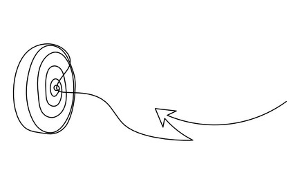 Abstract arrow on target circle as continuous vector