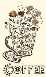 Abstract picture of a cup coffee vector