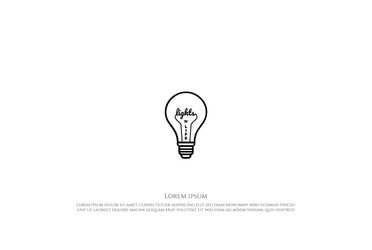 bulb lamp with light text word type font vector image