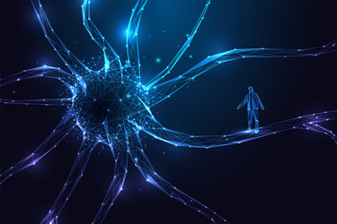 futuristic neural network ai and human connection vector image