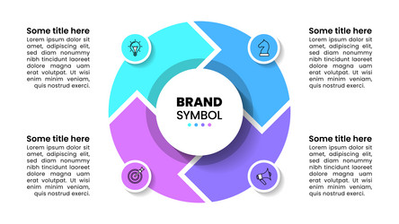 infographic template circle in loop with arrows vector image