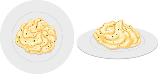 mash potato on plates vector