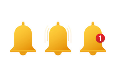 Notification bell icon for incoming inbox message vector