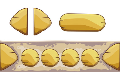 set of cartoon buttons with different shapes gui vector image
