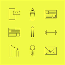 business linear icon set simple outline icons vector image
