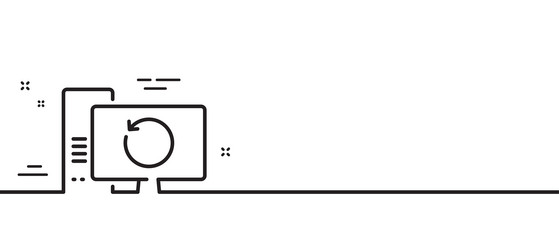 Recovery computer line icon backup data sign vector