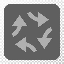 swirl arrows rounded square button vector image