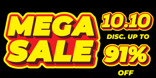 91 percent mega sale 1010 celebration discount 3d vector