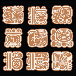 Maya Hieroglyphs Ancient Script vector image
