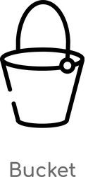 outline bucket icon isolated black simple line vector image