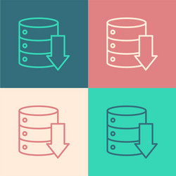 Pop art line server data web hosting icon vector