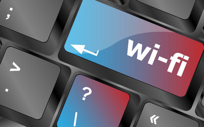 Wi-fi button on computer keyboard keys vector