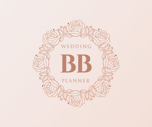 Bb initials letter wedding monogram logos Vector Image