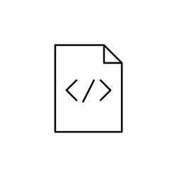 code paper html sheet outline icon signs vector image