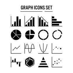 Graph and diagram icon in solid design for web vector