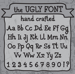 Handcrafted ugly font vector