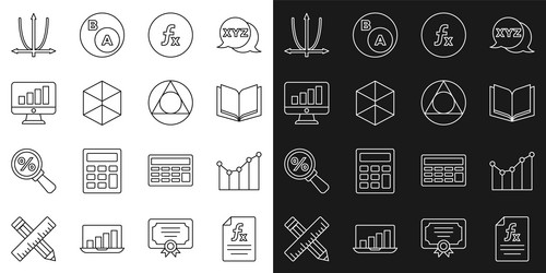 set line function mathematical symbol graph vector image