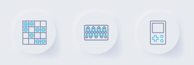 set line tetris board game and of checkers icon vector image