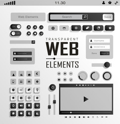 Web elements buttons and labels site vector