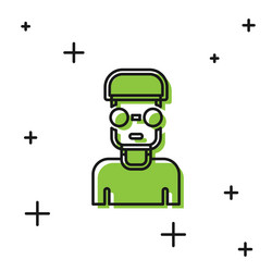 black nerd geek icon isolated on white background vector image