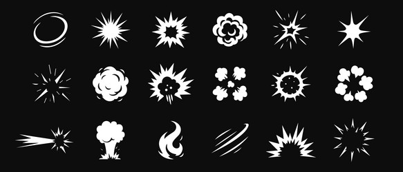 comic energy explosion cartoon white explosions Vector Image