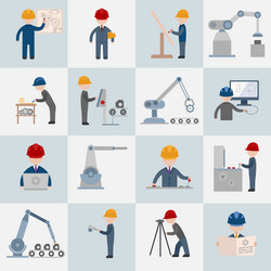 People aging process flat icons set Royalty Free Vector
