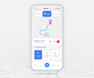 Map gps navigation ux ui concept smartphone vector