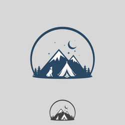 Design night camp emblem vector