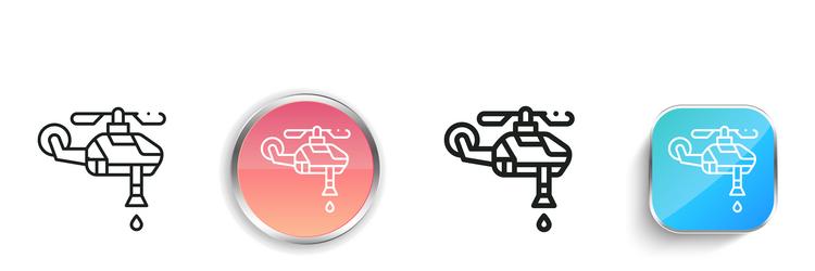 firefighter icon thin linear regular and button vector image