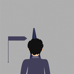 man facing the distance ahead blocking view vector image