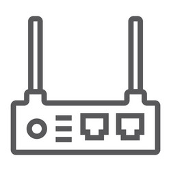 Router line icon internet and connection wifi vector