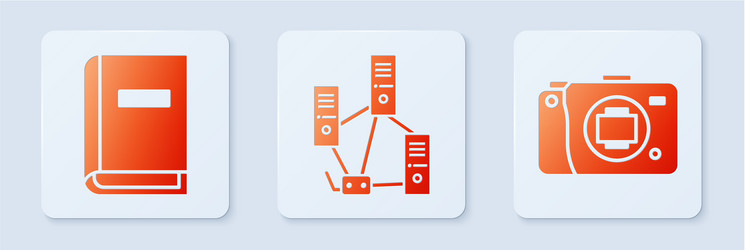 set computer network user manual and mirrorless vector image