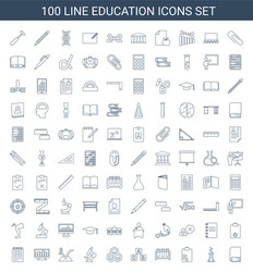 100 education icons vector